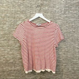 Red & White Striped Knit Shirt